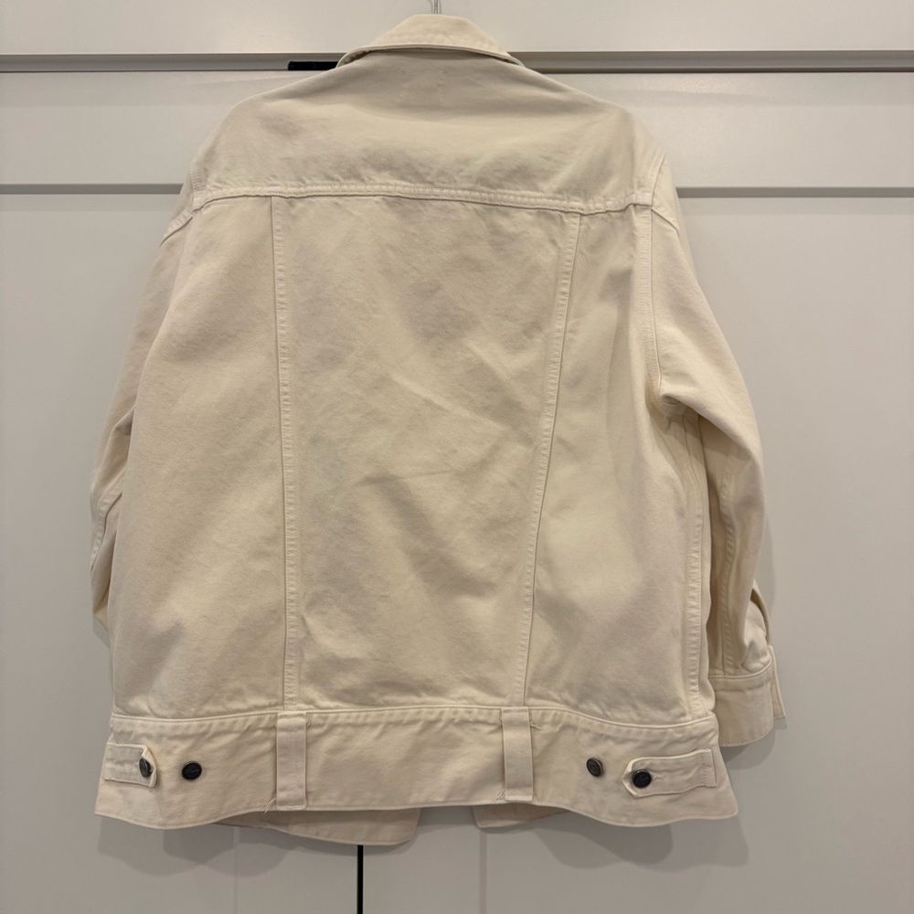 KHAITE Ivory Grizzo Oversized Denim Jacket, S - Picture 5 of 7